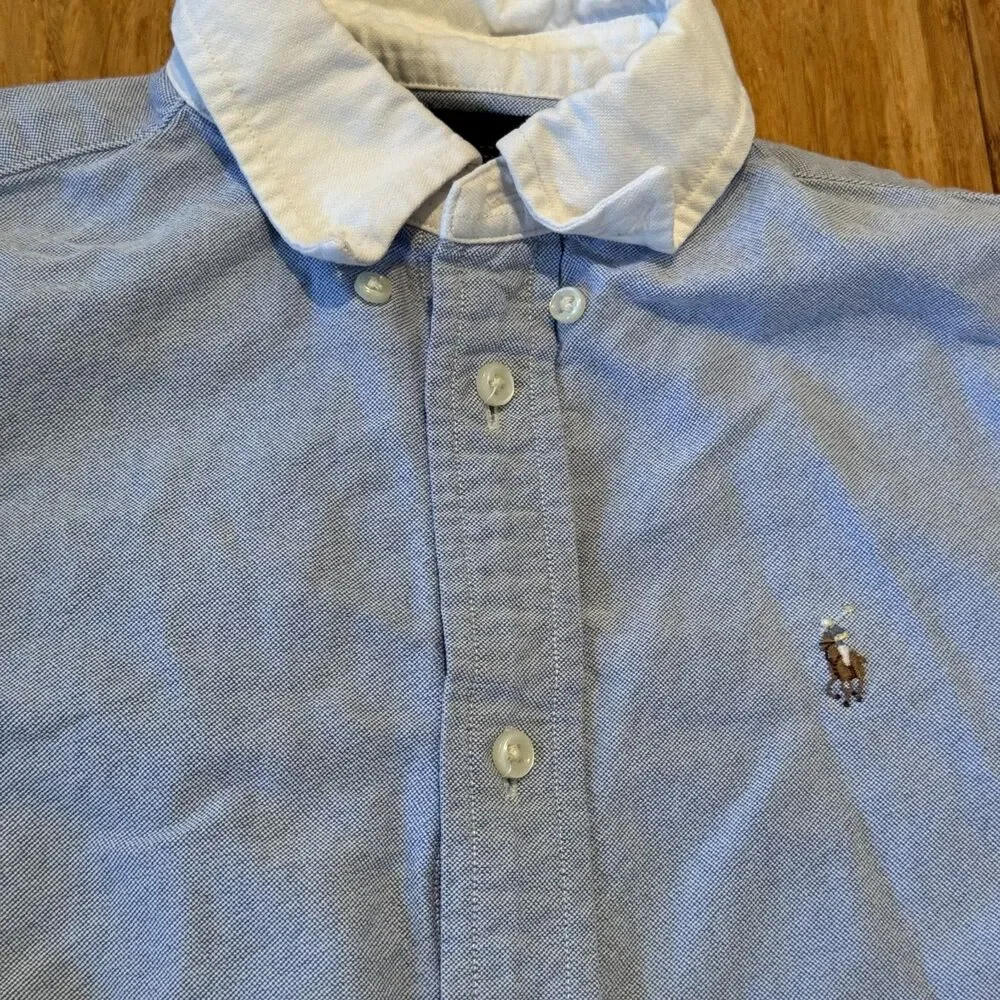 Ralph Lauren Boys Classic Long Sleeve 100% Cotton Button Down Size 7